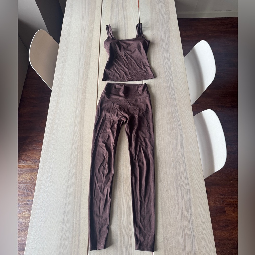 Adanola Chocolate Brown Leggings and Top Set